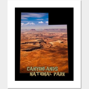 Utah State Outline - Canyonlands National Park Posters and Art